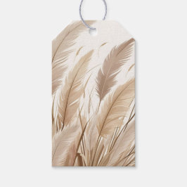 Etiqueta Para Presente Casamento de Grama de Pampas Bege Boho