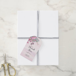 Etiqueta Para Presente Casamento de Inverno com Aquarela de Pinhas, Pássa