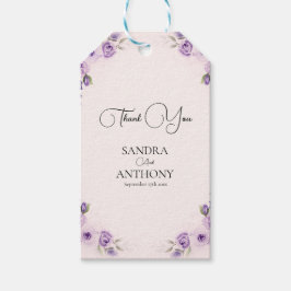 Etiqueta Para Presente Casamento de lavanda e Rosa de Esmagamento