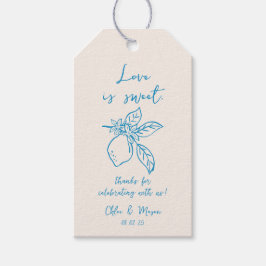 Etiqueta Para Presente Casamento De Limão Desenhado À Mão Obrigado Etique