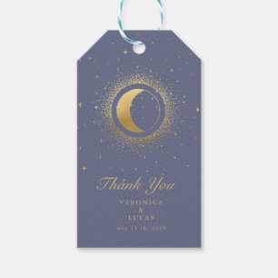 Etiqueta Para Presente Casamento de lua de ouro celestial Obrigado Etique