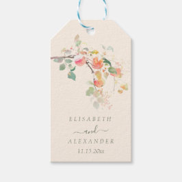 Etiqueta Para Presente Casamento de Maçãs de Aquarela de Queda Elegante