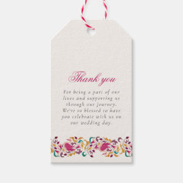 Etiqueta Para Presente Casamento de Moldura Floral Romântica Pearl Swan