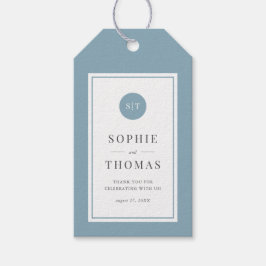 Etiqueta Para Presente Casamento de Monograma Clássico de Cor Editável