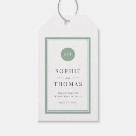 Etiqueta Para Presente Casamento de Monograma Clássico de Cor Editável