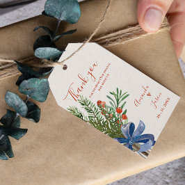 Etiqueta Para Presente Casamento de Natal Rustic Green Deixa Berries Verm