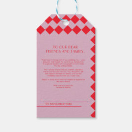 Etiqueta Para Presente Casamento de Obrigados e Amor Negrito com Retro Ro