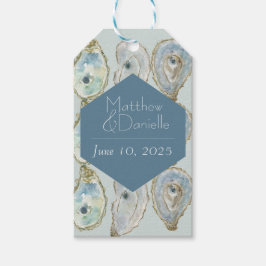 Etiqueta Para Presente Casamento de Ostras de Aquarela