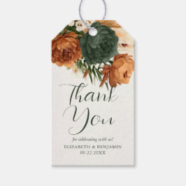 Etiqueta Para Presente Casamento de Outono Boho Pampas Laranja Queimada F