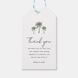 Etiqueta Para Presente Casamento de Palm Trees Minimalista