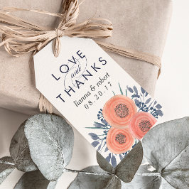 Etiqueta Para Presente Casamento De Peach Poppies Obrigado