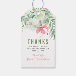 Etiqueta Para Presente Casamento de Praia de Flores Tropicais