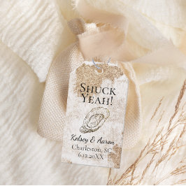 Etiqueta Para Presente Casamento de Praia Mínima Moderna de Ostras de Aqu