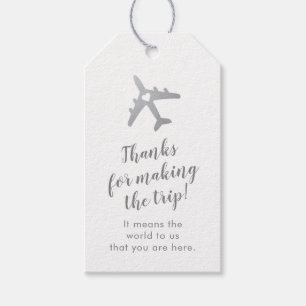 Etiqueta Para Presente Casamento de prata do destino do avião do tema do
