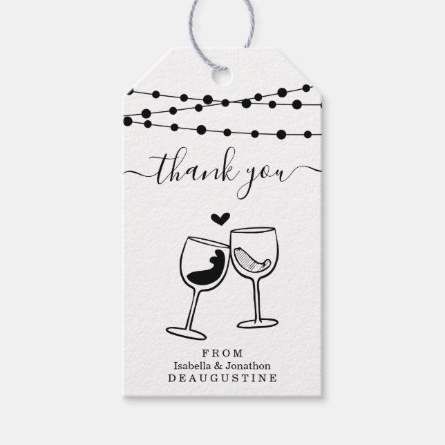 Etiqueta Para Presente Casamento De Provandos De Vinho Obrigado - Rustic  (Frente)