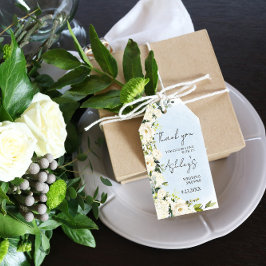 Etiqueta Para Presente Casamento De Rosa Branca De Azul, Agradeço-Lhe