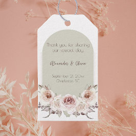 Etiqueta Para Presente Casamento de Rosa da Boêmia