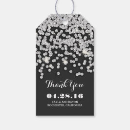 Etiqueta Para Presente Casamento de Silver Diamantes Obrigado