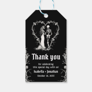 Etiqueta Para Presente Casamento de Skeletons do Dia das Bruxas de Gótico