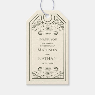 Etiqueta Para Presente Casamento De Tarot Gothic Elegante Olive Obrigado