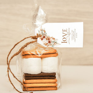 Etiqueta Para Presente Casamento de Terracotta Moderno Minimalista Obriga