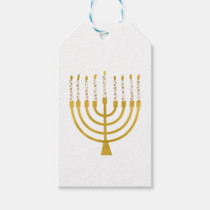 Etiqueta Para Presente Casamento de Velas Festivas Menorah Hanukkah Celes