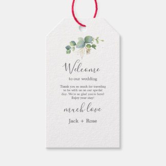 Etiqueta Para Presente Casamento de Verão de Eucalyptus Greenery Rustic.