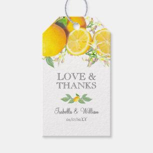 Etiqueta Para Presente Casamento De Verão De Modern Boho Lemon Obrigado