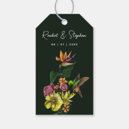 Etiqueta Para Presente Casamento de Verão Floral Tropical Elegante