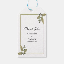 Etiqueta Para Presente Casamento de Verde com Minimalismo Elegante
