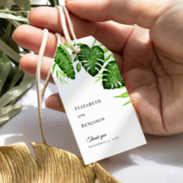 Etiqueta Para Presente Casamento de Verduras Tropicais Monstera Folhas El