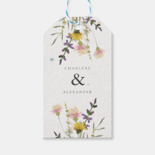 Etiqueta Para Presente Casamento do Jardim dos Prados de Flores Selvagens