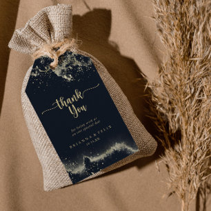 Etiqueta Para Presente Casamento Dourado com Watercolor - Obrigado 