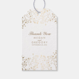 Etiqueta Para Presente Casamento Dourado e Branco da Respiração do Bebê