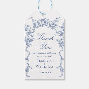 Etiqueta Para Presente Casamento Dusty Blue com Elegância Ornada Vitorian