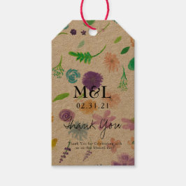 Etiqueta Para Presente Casamento Ecológico Aquarela Floral Simples