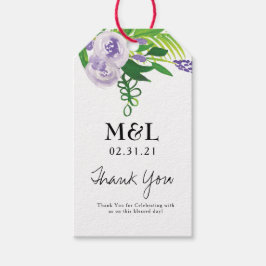 Etiqueta Para Presente Casamento Ecológico Florais Violeta Aquarela