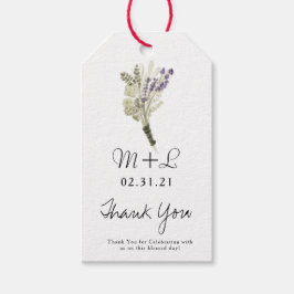 Etiqueta Para Presente Casamento Ecológico Mão de Aquarela Lavanda