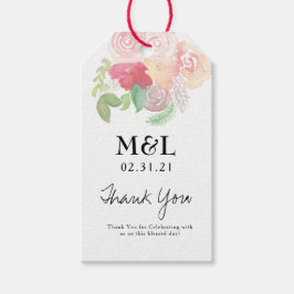 Etiqueta Para Presente Casamento Ecológico Mão Rosa Florais Aquarela