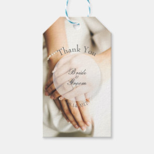 Etiqueta Para Presente Casamento Editável com Fotografia de Bride Diamond