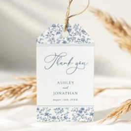 Etiqueta Para Presente Casamento Elegante Azul Chinoiserie