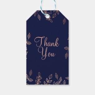 Etiqueta Para Presente Casamento Elegante Azul e Rosa Dourado Glam