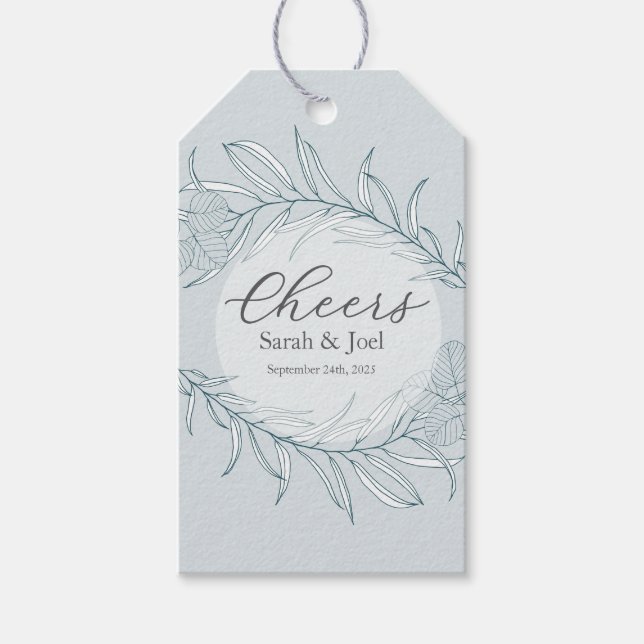 Etiqueta Para Presente Casamento Elegante Boho Wildflower (Frente)