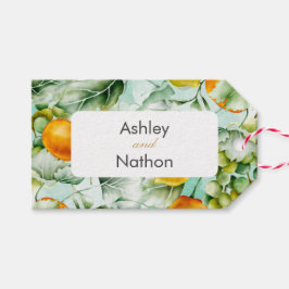 Etiqueta Para Presente Casamento Elegante de cor d'água floral e Fruta