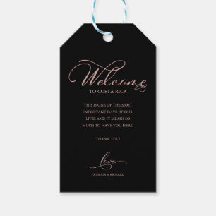 Etiqueta Para Presente Casamento Elegante de Destino Boas-Vindas Agradeci