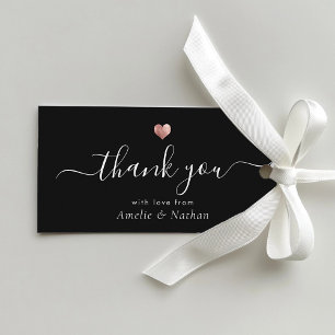Etiqueta Para Presente Casamento Elegante de Script Moderno do Coração