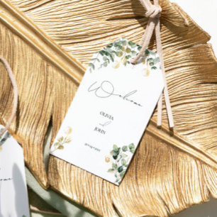 Etiqueta Para Presente Casamento Elegante Eucalyptus Calliografia