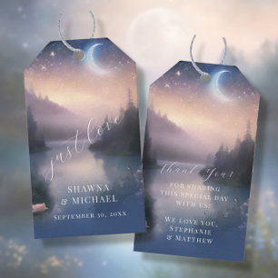 Etiqueta Para Presente Casamento Elegante Fantasia da Floresta Montanha