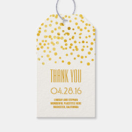 Etiqueta Para Presente Casamento Elegante Gold Foil Confetti
