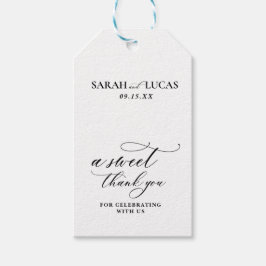 Etiqueta Para Presente Casamento Elegante Na moda Moderno Chic Obrigado